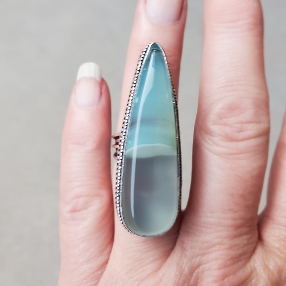 New Botswana Agate 925 Silver Statement Ring. - Picture 9 of 13